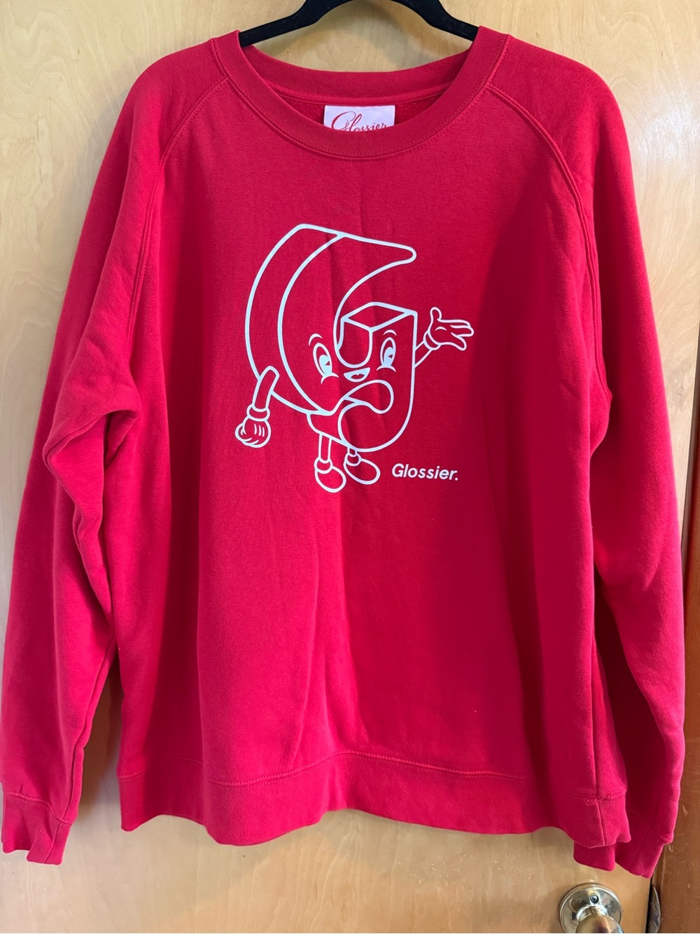 Glossier Bright Red Holiday Crewneck Sweatshirt